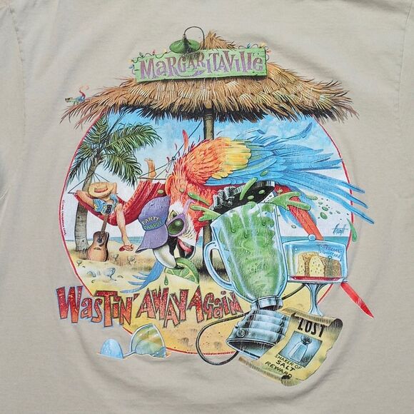 Vintage 1996 Jimmy Buffet Caribbean Soul Margaritaville Flip Flop Tshirt Size XL - Picture 5 of 9